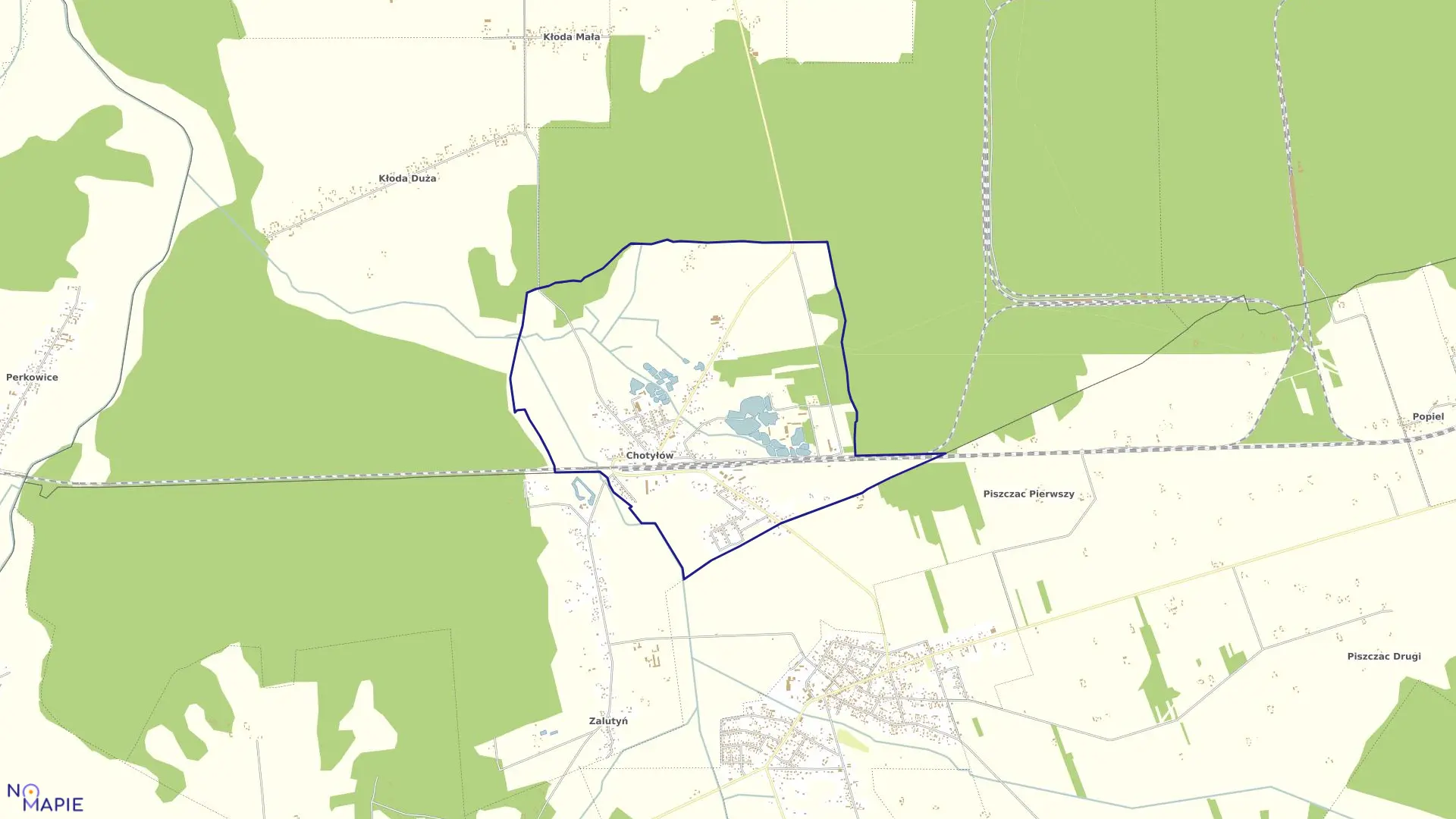 Mapa obrębu CHOTYŁÓW gmina Piszczac
