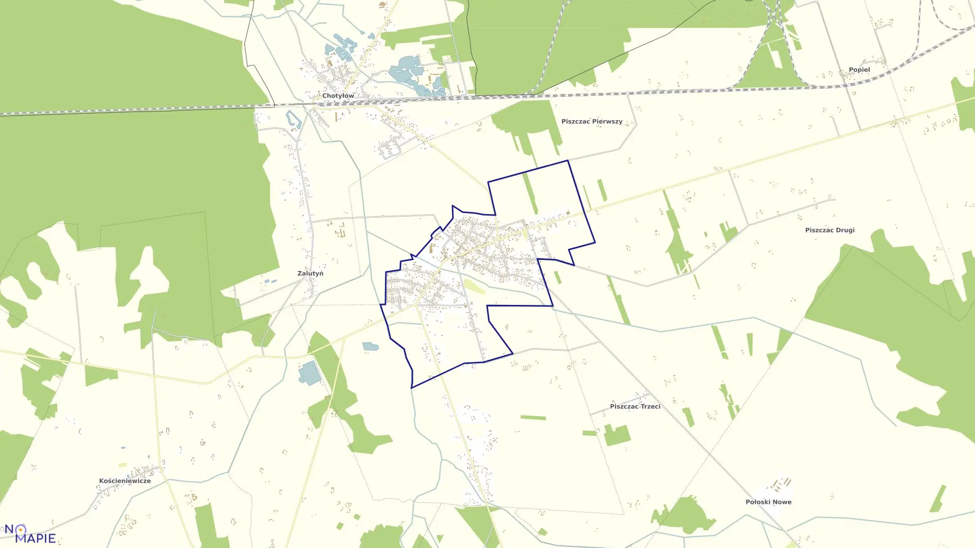 Mapa obrębu PISZCZAC OSADA gmina Piszczac